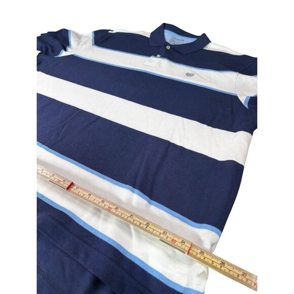 Chaps Mens Everyday Polo Shirt Blue & White Stripes XXL 100% Cotton - Picture 10 of 11